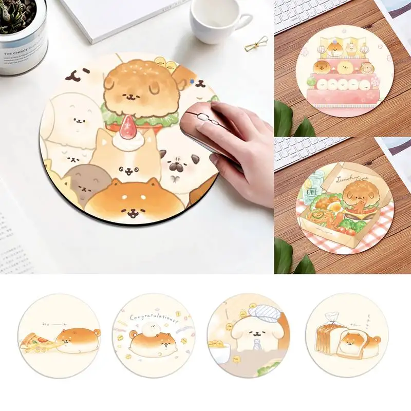 

Shiba Inu Gaming Player desk laptop Rubber Mouse Mat Comfortable Round Mouse Pad Planet Series Mat Desktop DIY Custom desk mat