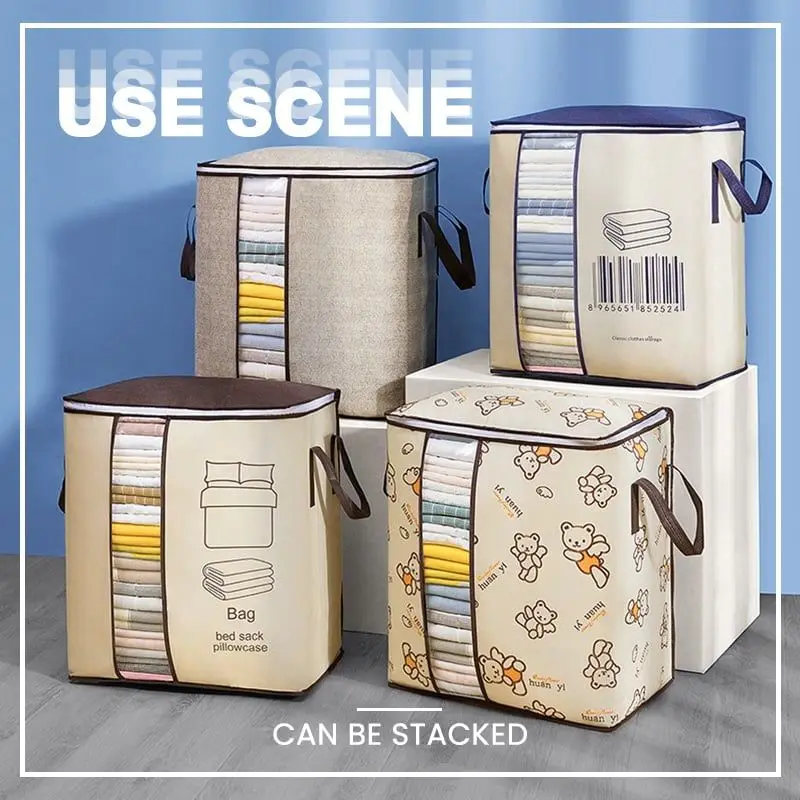 

Creative Home Dustproof Clothes Storage Bag Folding Quilt Cabinet Finishing Box Home Storage Supplies Space Bags Organizador