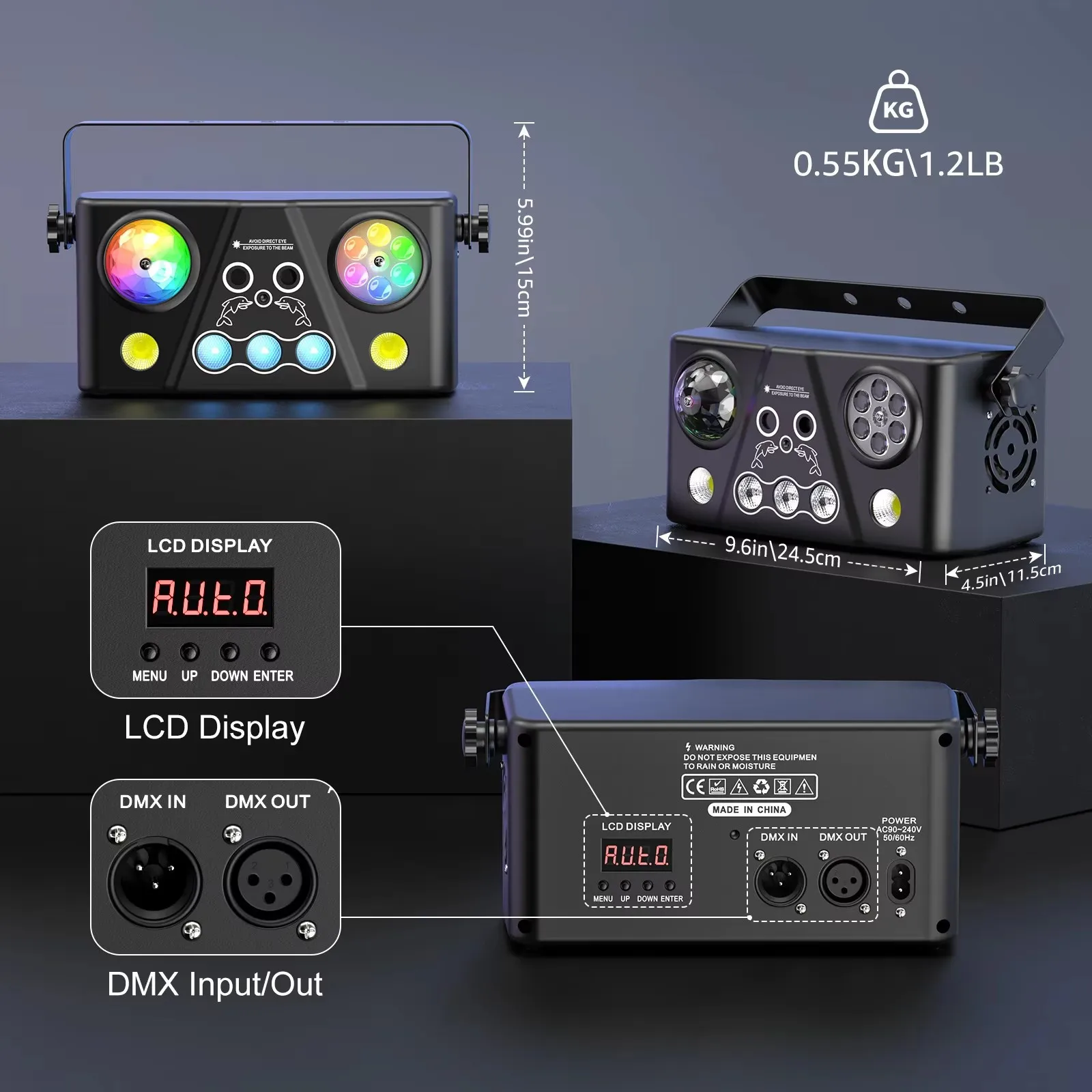 Светодиодный волшебный шар Лазерная лампа RGB-луч Проекционные Огни звук музыка DMX