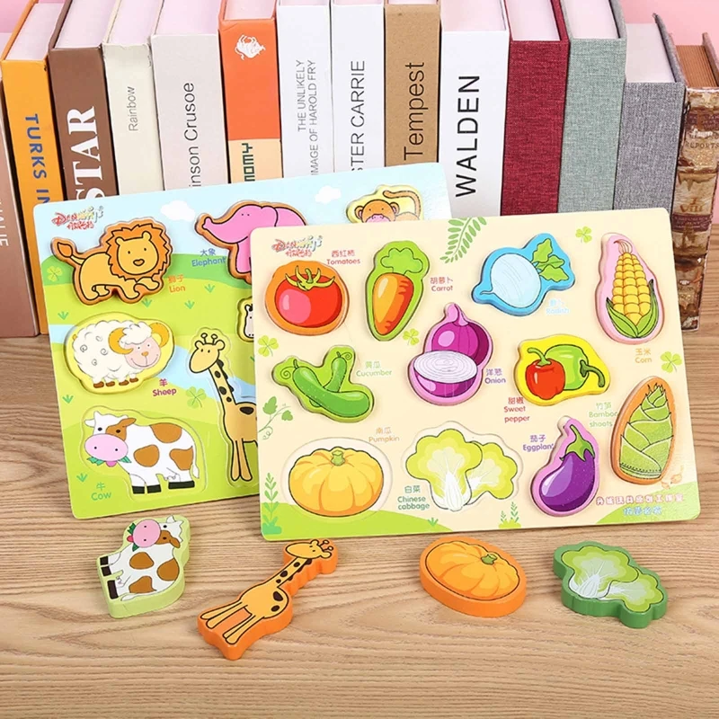 

Alphabet ABC Numbers Farm Animals Learning Puzzles Board for Kids Preschool Educational Pegged Puzzles Activity Toys