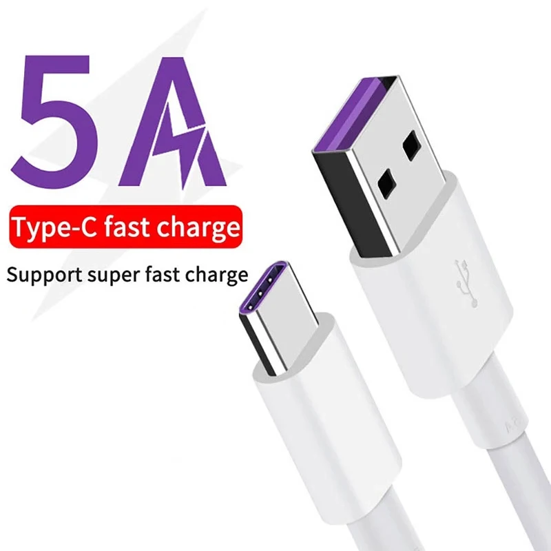 

5A USB Type-C Fast Charging Kable for Huawei Samsung Xiaomi Phone Supercharge QC3.0 USB C Fast Charging Cable Phone Accessories