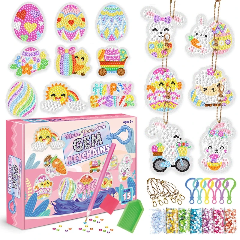 

15 Pack Diamond Painting Keychain DIY Arts and Crafts Kits for Kids and Adult Beginners Mermaids Marine Animals 2022 New