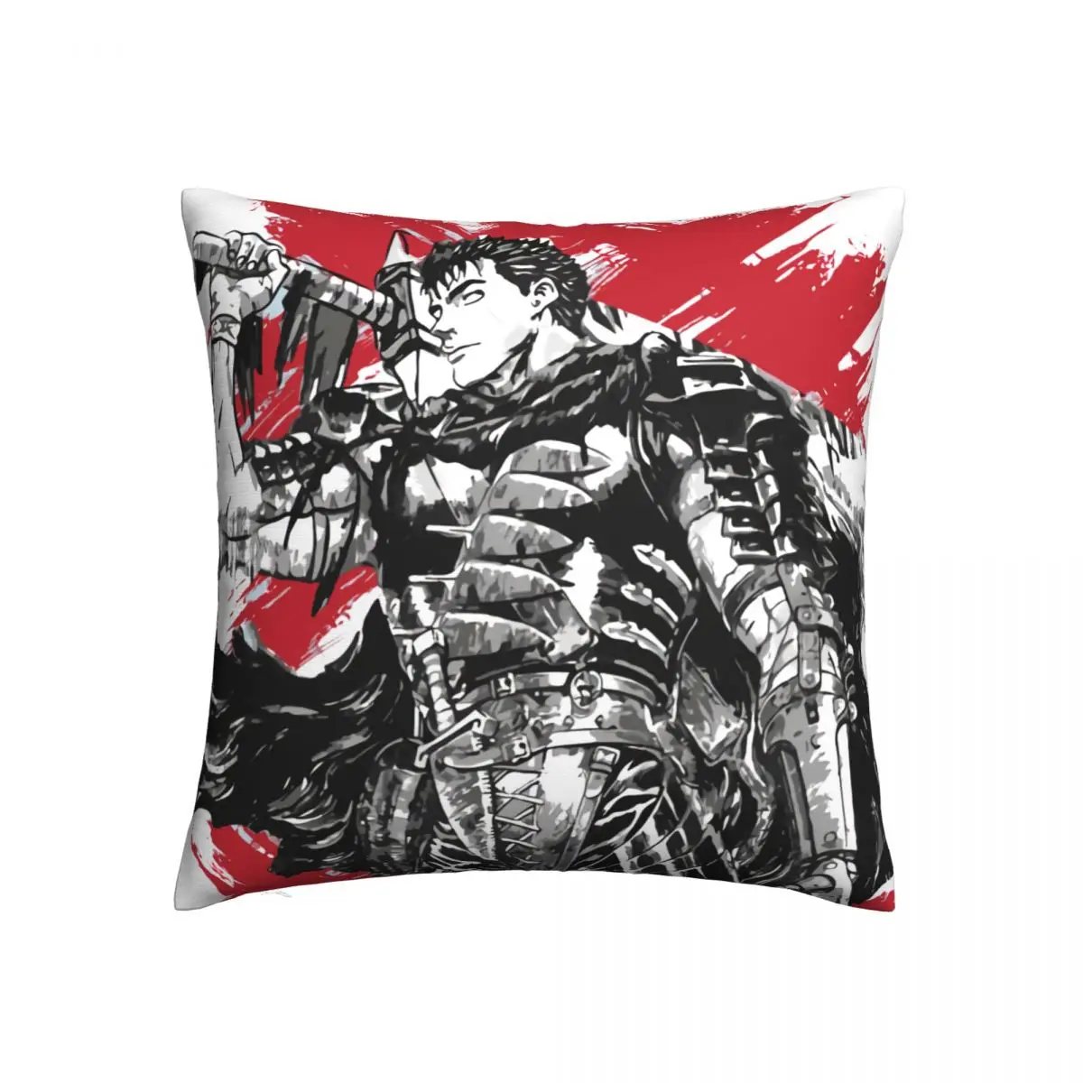 

Sword Red Throw Pillow Case Berserk Guts Dark Comics Cushion Home Sofa Chair Print Decorative Hug Pillowcase