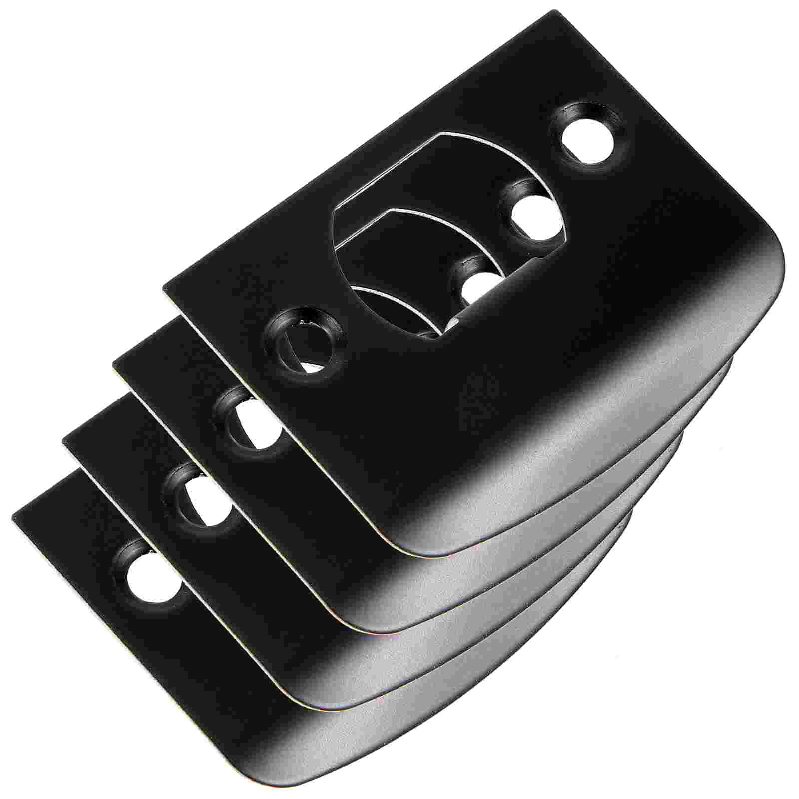 

4 Pcs Cam Block Plate Covers Buckle Box Stainless Steel Plates Door Kick Strike Deadbolt