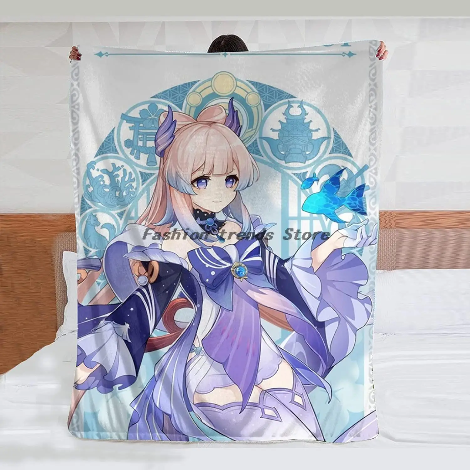 

Genshin Impact Sangonomiya Kokomi .Game Blanket Ultra-Soft Blanket All Season Flannel Blanket for Bed, Couch anime fans otaku