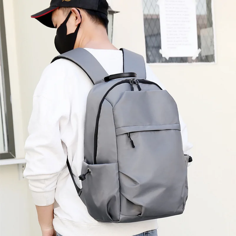 

University Student Backpack for Men Oxford Gray Large School Bag Bagpack Casual College Style Bookbag Multilayer Back Pack 2022