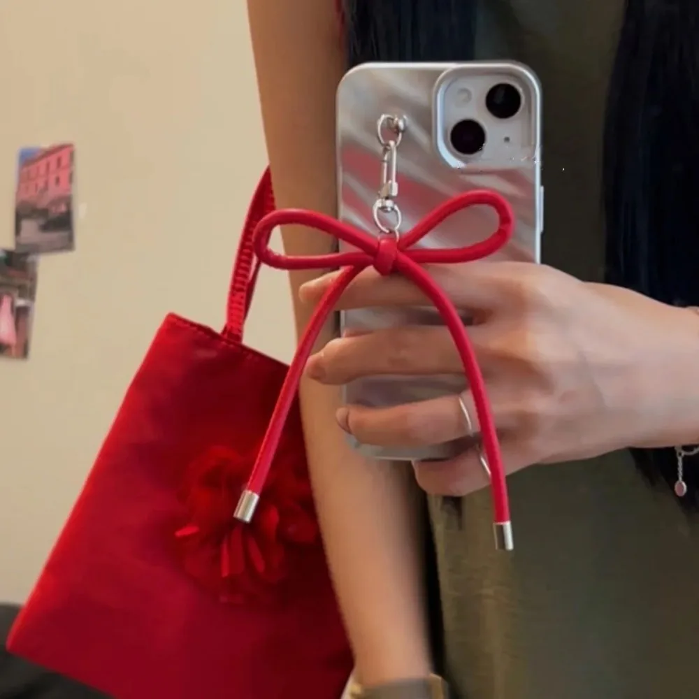 Корейский модный винтажный кожаный брелок с бантом в стиле Харадзюку