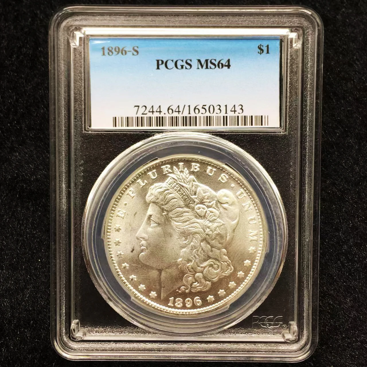 

1896-S USA Morgan Dollar Coin Rating Silver Coins Sealed in Box,High Quality Collectibles Graded Coins Holder PCGS MS64