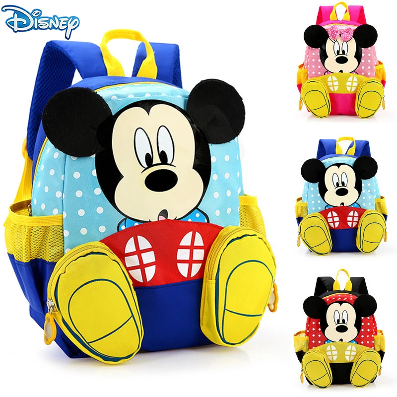 

Disney Mickey Mouse Children's Backpack Minnie School Kindergarten Schoolbag For Boy Girl Large Capacity Travel Bags Kid's Gifts