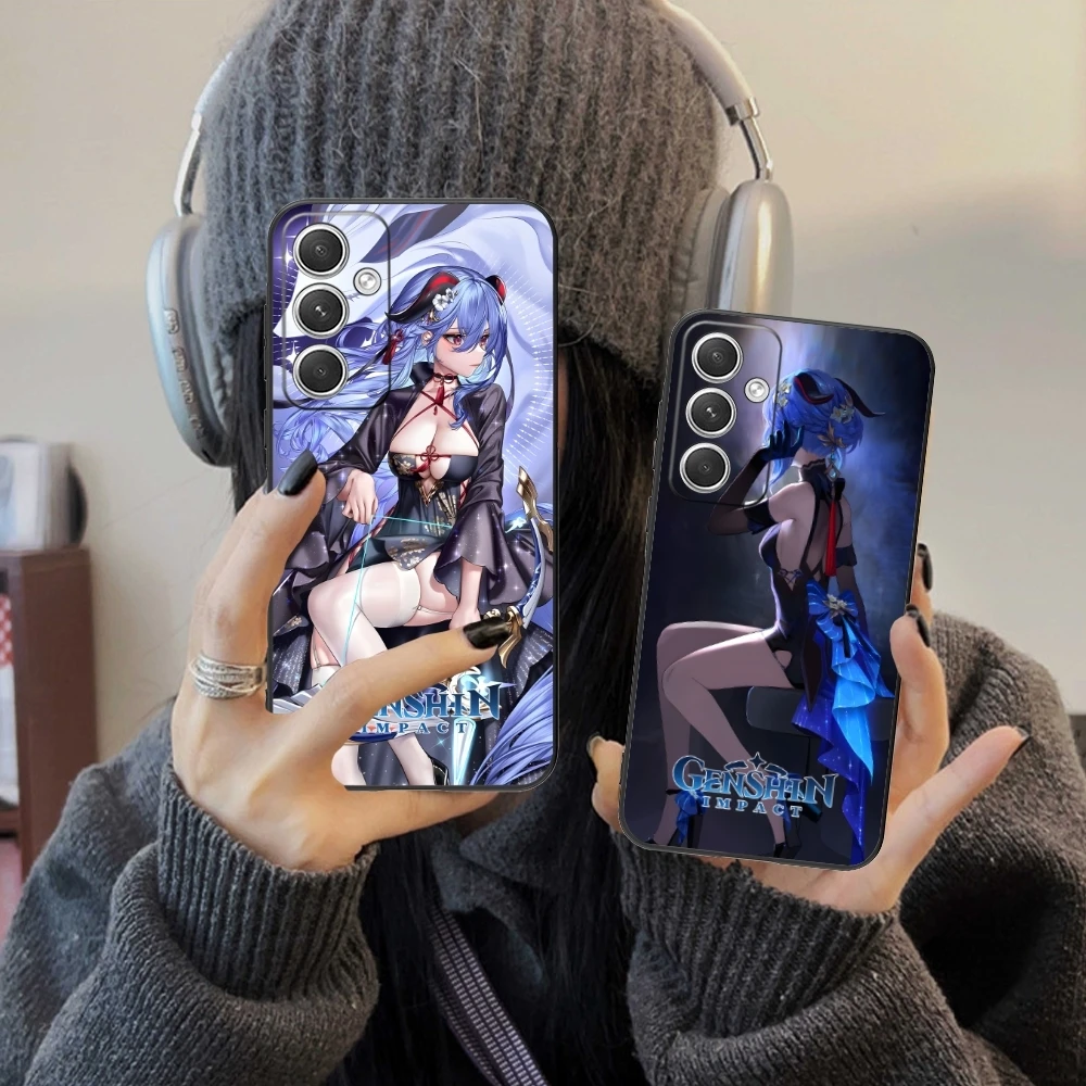 Чехол Genshin Impact Ganyu мобильный телефон для Samsung Galaxy S24 S23 S22 S21 S20 S10 S9 Plus FE Ultra Lite черный