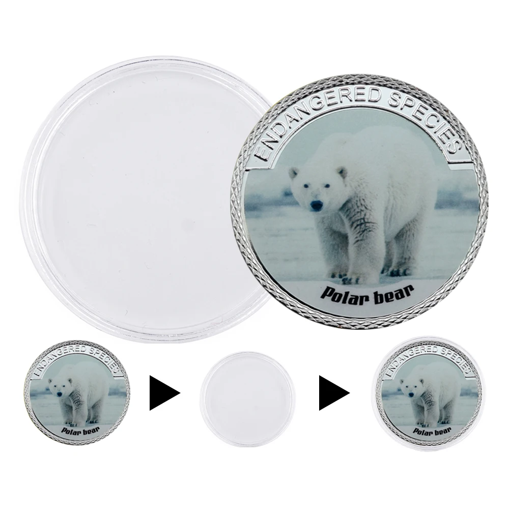 Монета с полярным медведем серебряные монеты защита животных мира памятные