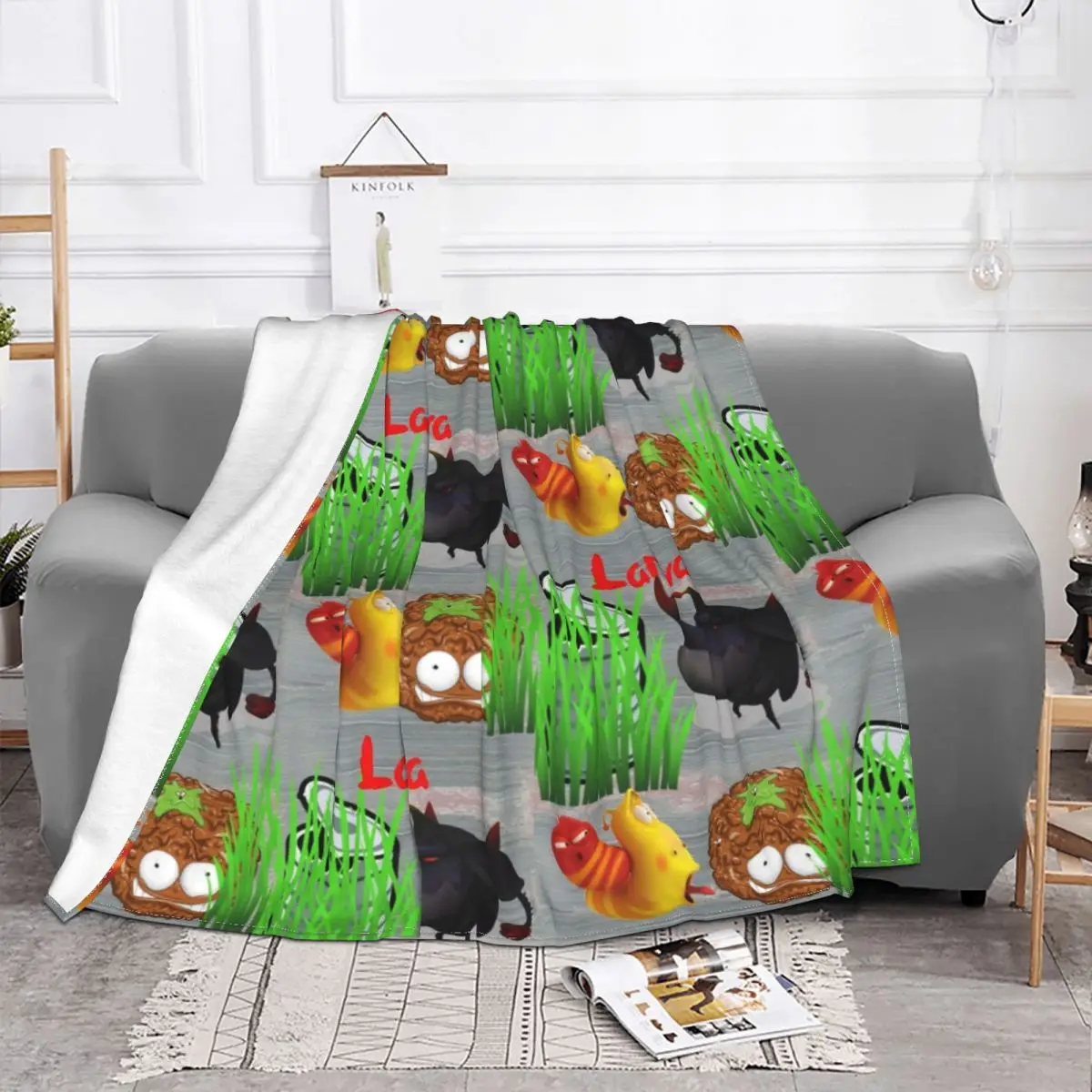 Одеяло Larva TV Series с флисовым принтом смешное многофункциональное супермягкое