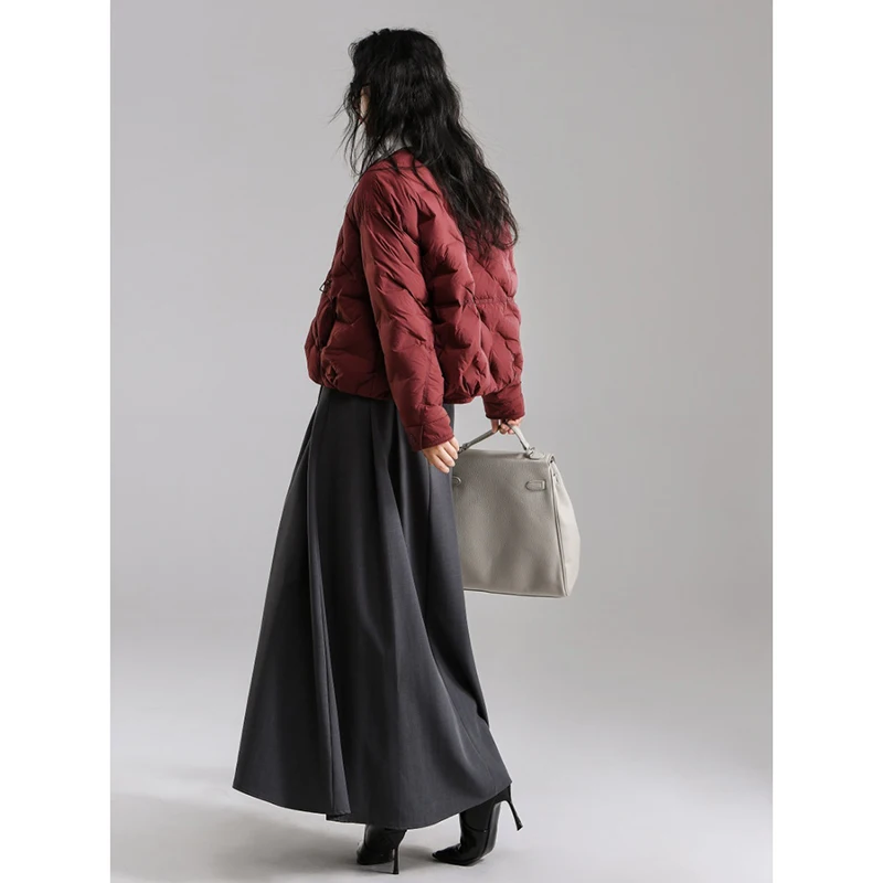 Художественный легкий короткий 90 белый утиный пуховик женский 2024 зимняя