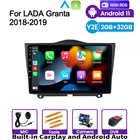 Автомобильная Мультимедийная система, автомагнитола под управлением Android, IPS, с видеоплеером, GPS Навигатором, с видеовыходом, для LADA ВАЗ, Granta Cross, 2018, 2019, типоразмер 2DIN