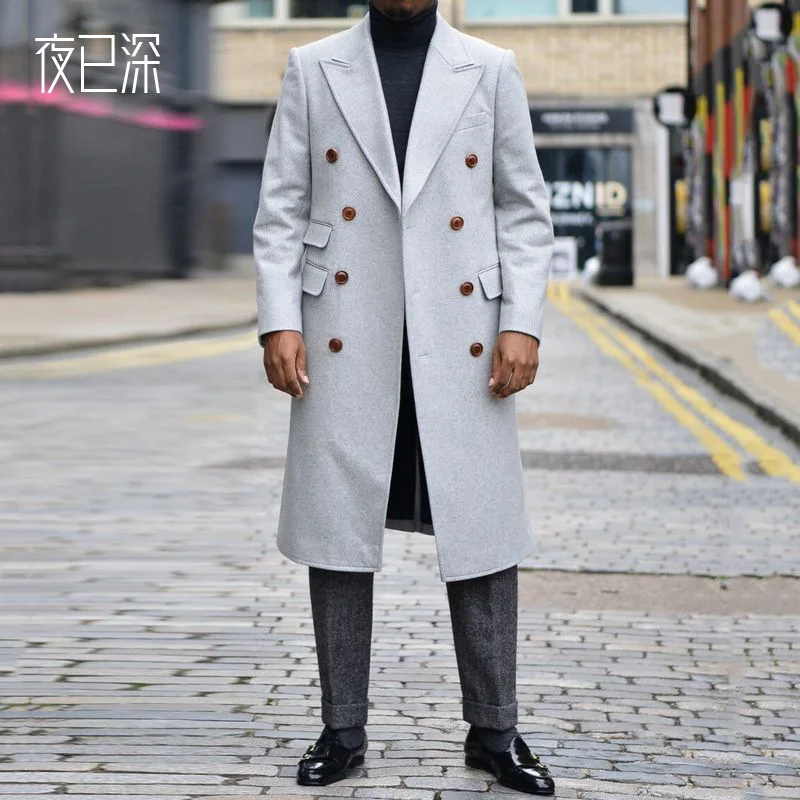Autumn and winter European and American large size men's trench coats long men's fashion jackets parkas men's winter coats