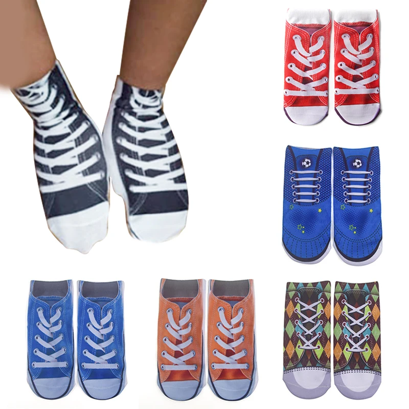 

Unisex Personalized Cotton Low Cut Ankle Socks Funny 3D Flip-Flops Shoes Pork Skeleton Pattern Printed Creative Hosiery Hot Sale