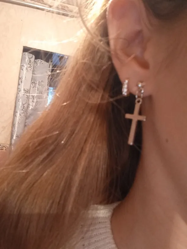 Модные женские и мужские кулоны в стиле панк с крестиком висячие серьги-подвески