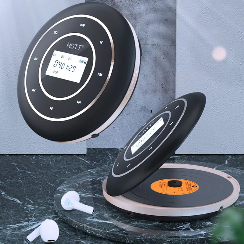 

Fever Mini CD Player Bluetooth 5.0 EQ Sound Effect Adjustment High Fidelity CD Player Player Walkman HD Large Screen FM Radio