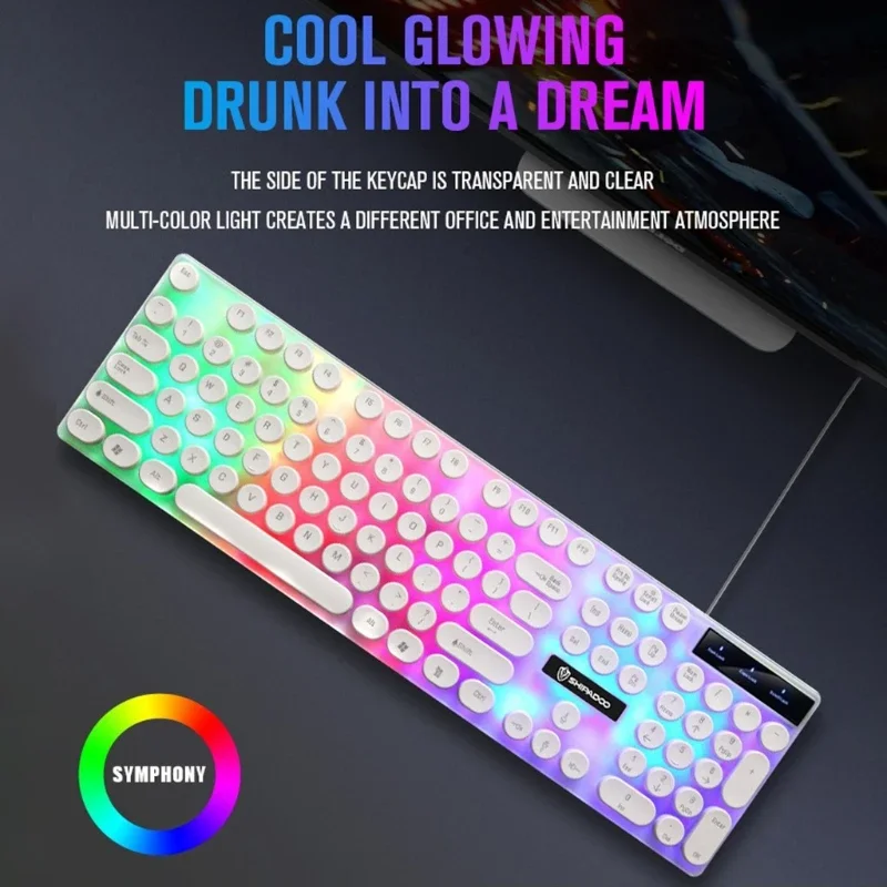 Комплект проводной механической клавиатуры и мыши RGB