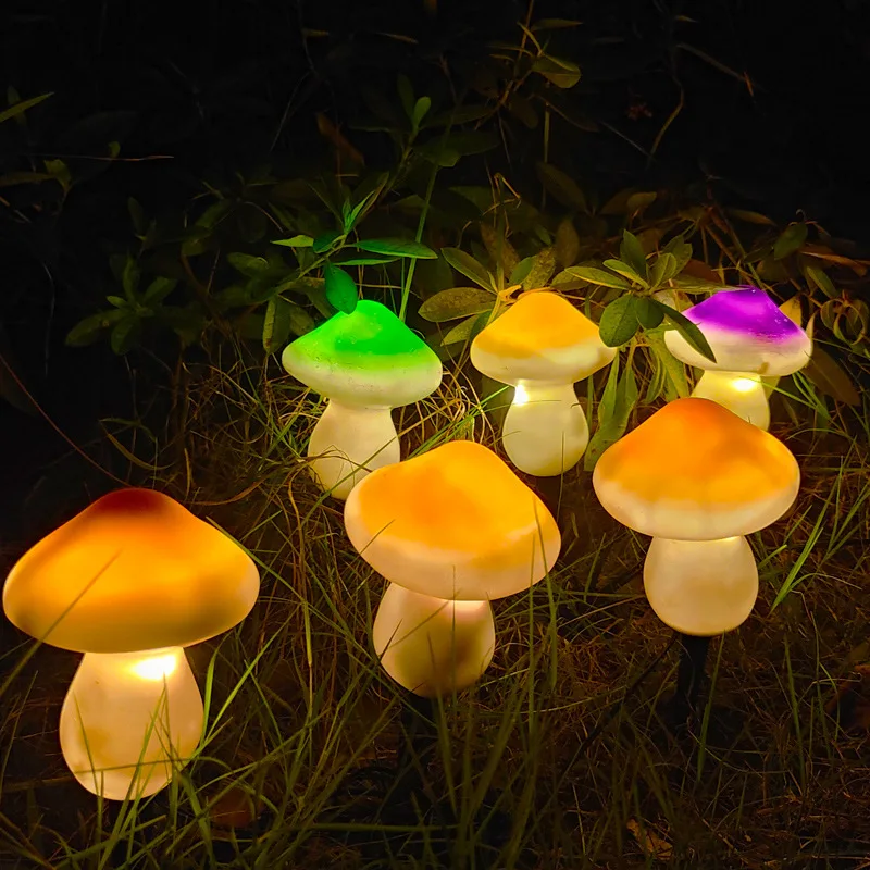 4 PCS Solar Lawn Lamp Outdoor IP65 Waterproof Mushroom Lights Fairy Lights Garland for Garden Patio Pathway Landscape Decoration