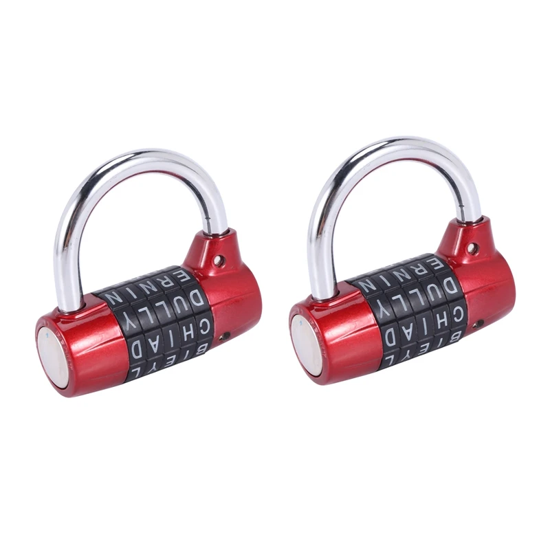 

Big Deal 2X 5 Letter Zinc Alloy Combination Padlock Code Password Lock (Red)