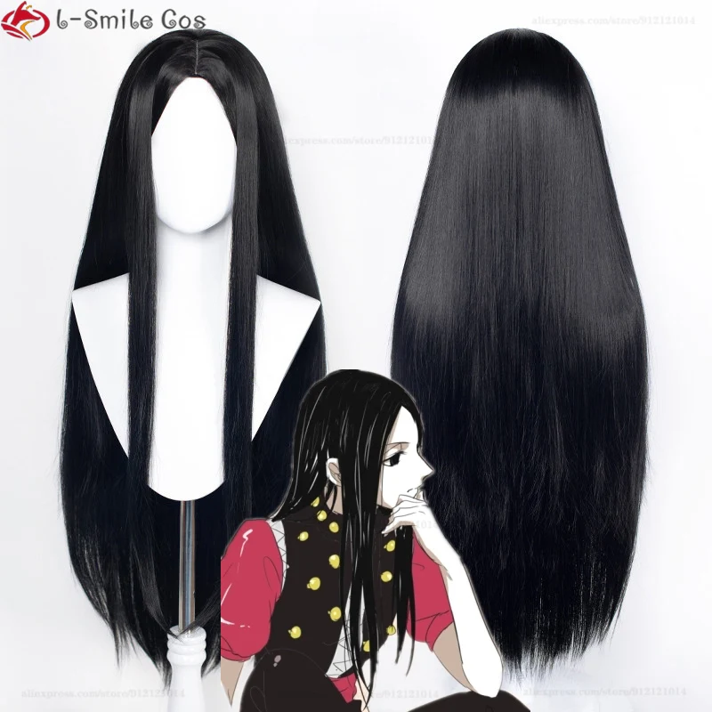 Parrucca lunga 80cm 100cm Anime Hunter x Hunter Illumi Zoldyck Irumi parrucca per capelli Cosplay con separazione centrale parrucca per Halloween