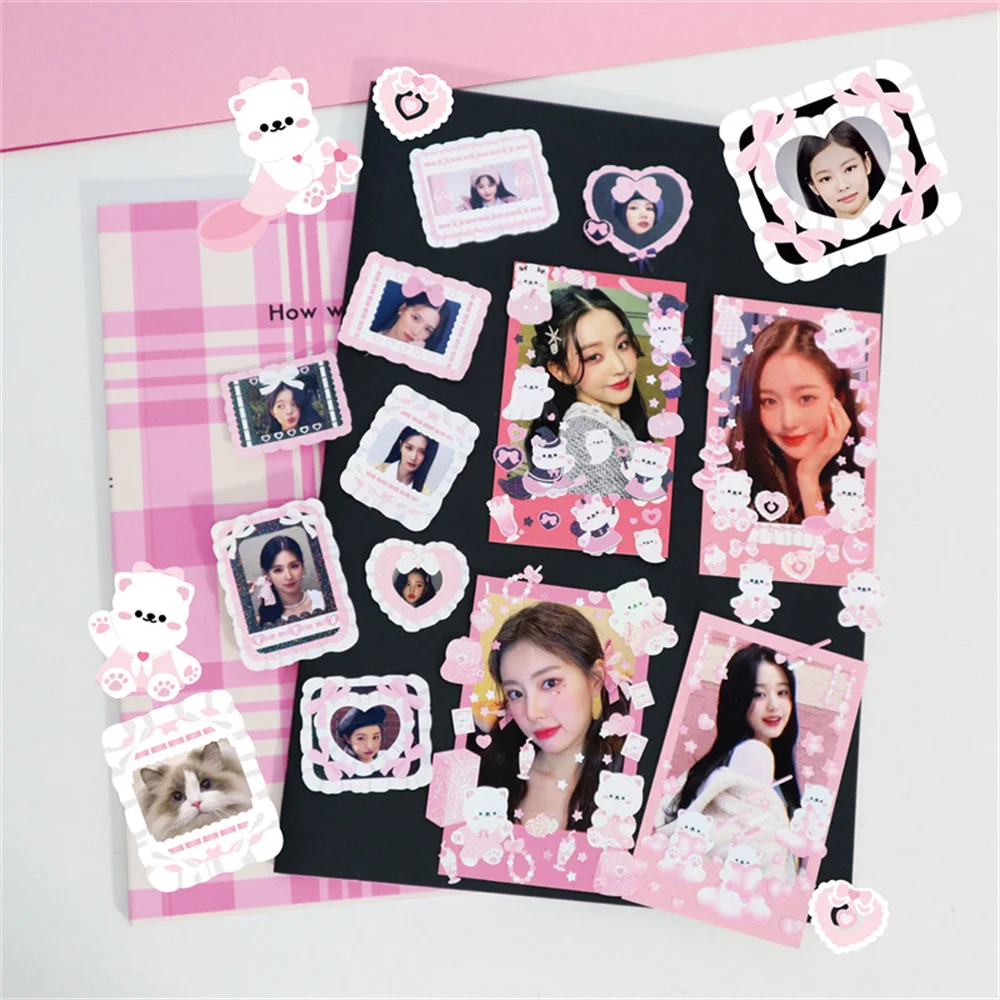 

Cute Photo Frame Sticker DIY Decoration Scrapbooking Korean Idol Card Kawaii Small Animal Stationery Sticker Art