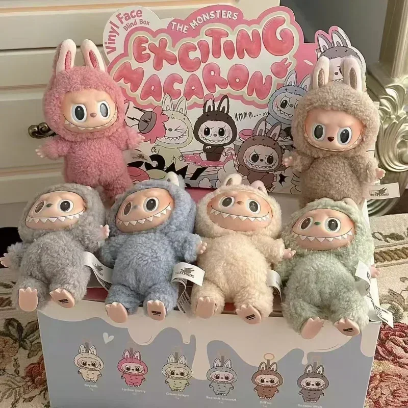 16 см Labubu The Monsters Heartbeat Macaron Эмалированное лицо Симпатичная мягкая фигурка из ПВХ