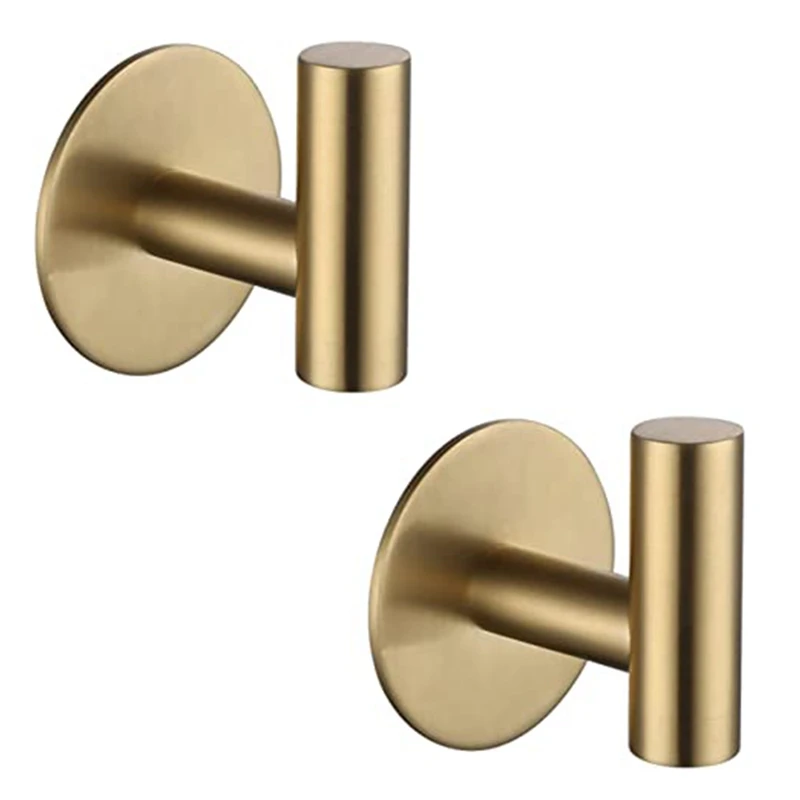 

2Pcs Adhesive Hook Stainless Steel Bathrobe Hook Bracket Heavy Duty Hook For Bathroom Kitchen Living Room Hotel