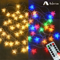 10m 80 led colorful remote control five pointed star string light usb wedding outdoor garland holiday decoration string lights