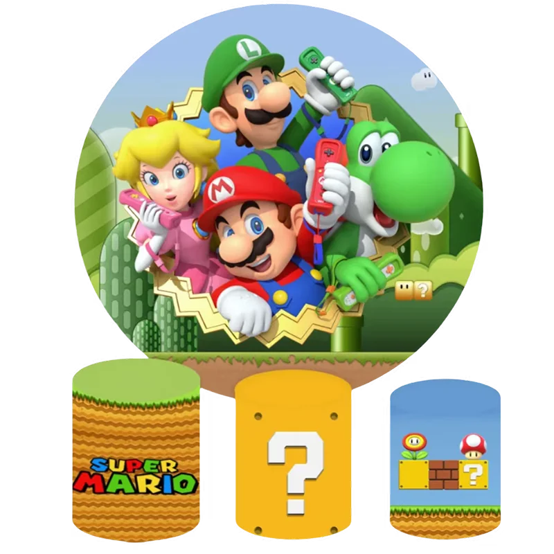 Super Mario Bros цилиндрическая Обложка светильник-защищенный круглый Фон фотография