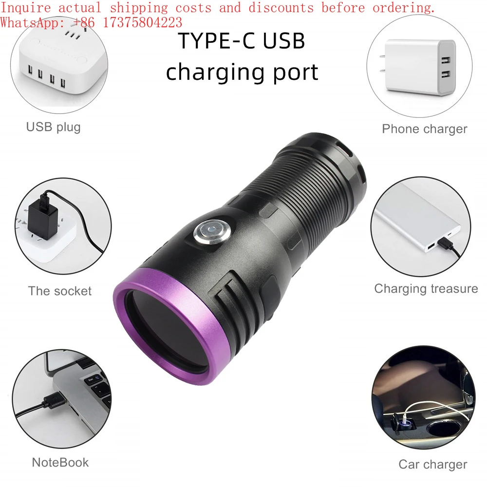 Ультрафиолетовый светодиодный фонарь 120 Вт 365 нм с черным светом, USB-перезаряжаемый, для обнаружения повреждений на автомобиле и проверки покраски (art.: 3920da3557069) - 3920da3557069