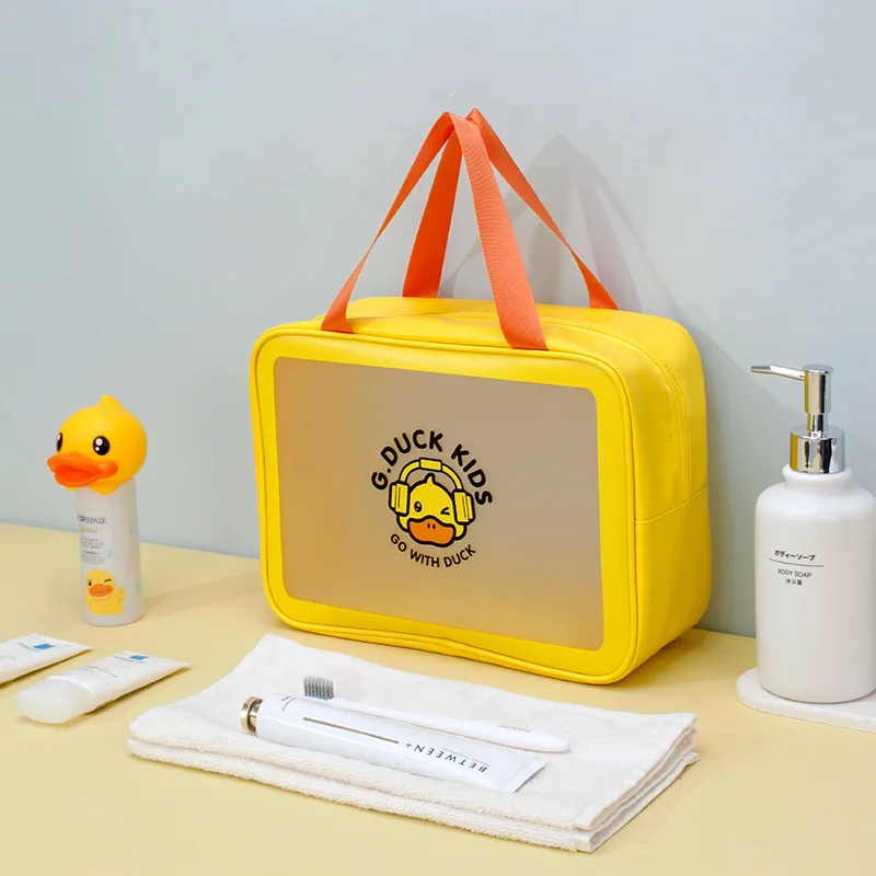 

Makeup Bag Women's Cosmetic Bags Korea Travel Tote Organizer Toiletry Portable Waterproof Transparent Cartoon Lady MakeUp Pouch