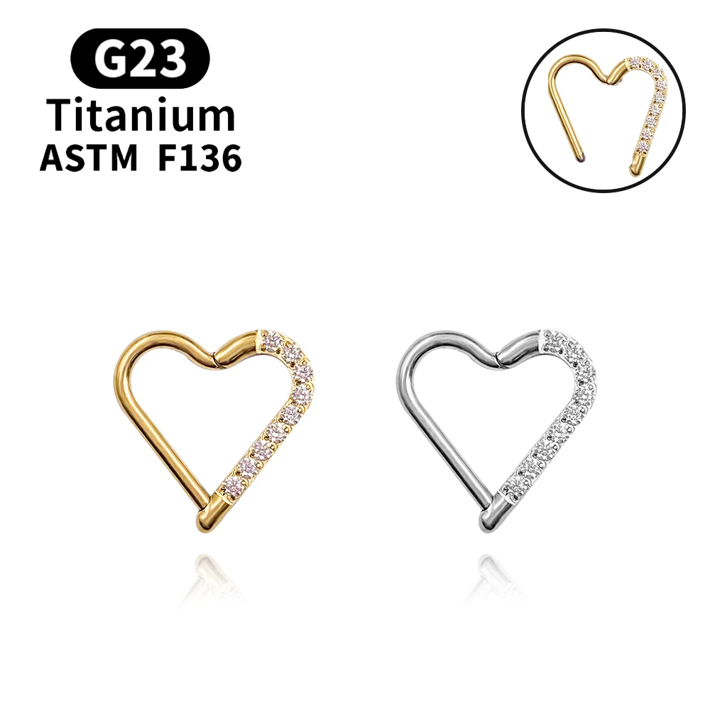

G23 Titanium Trendy Woman Jewelry Nose Ring Silver Gold Nose Piercing Jewelry Zircon Piercing Nose Accessories