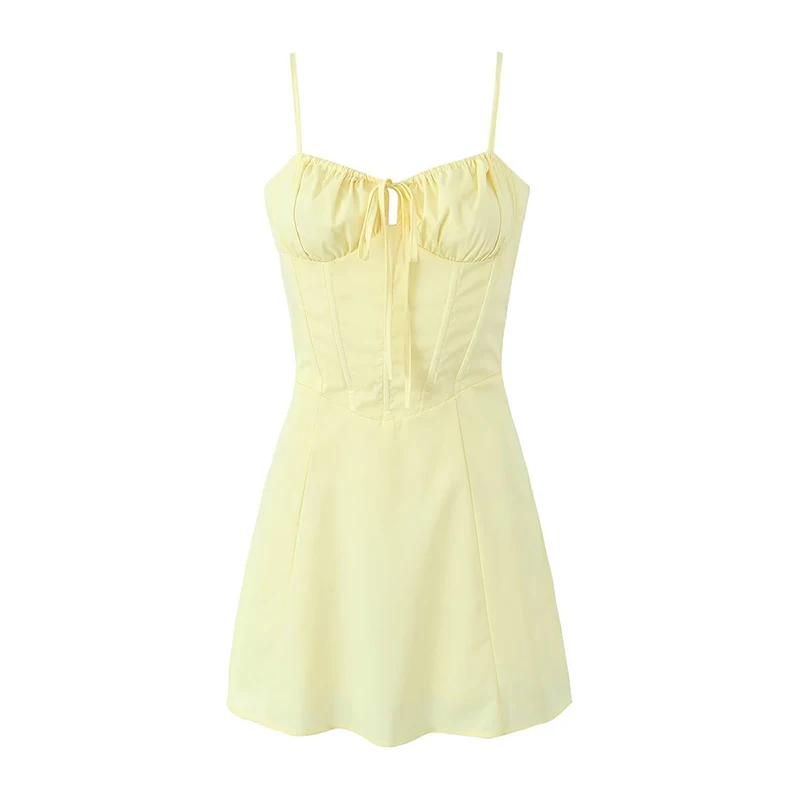 

Sexy Women Bandage Lacing Up Back Sling Mini Dress Summer Robe