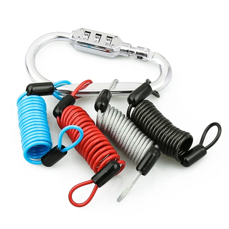 

1/1.5/2.5M Security Anti Thief Bike Motorcycle Wheel Disc Brake alarm lock & bag and reminder spring cable