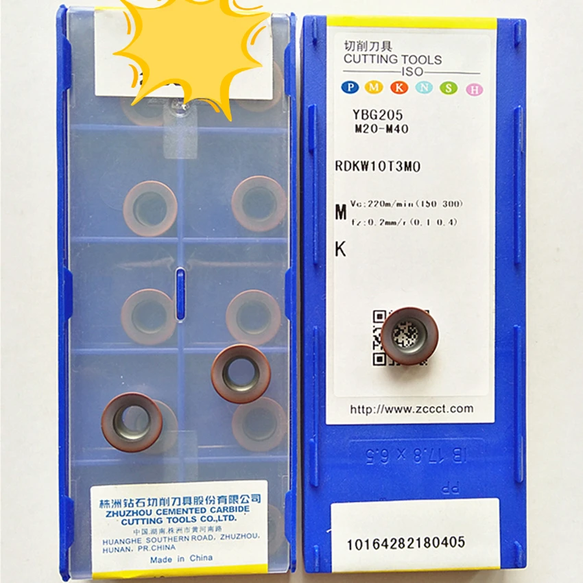 

ZC-CT RDKW10T3MO YBG202/RDKW10T3MO YBG205 CNC carbide inserts 10PCS/BOX QCH-32-RD10-M16-03 Replaceable tool head For RDKW10
