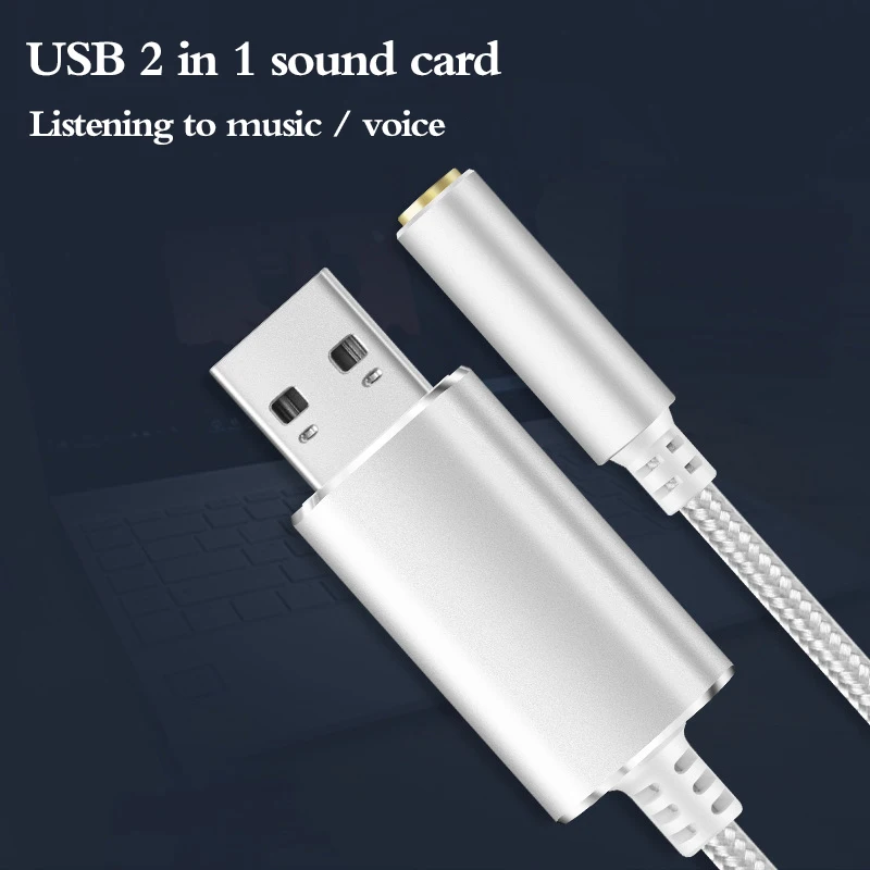 Звуковая карта 2 в 1 со штекером USB 3 5 мм Звуковой адаптер для ПК ноутбука PS5 PS4