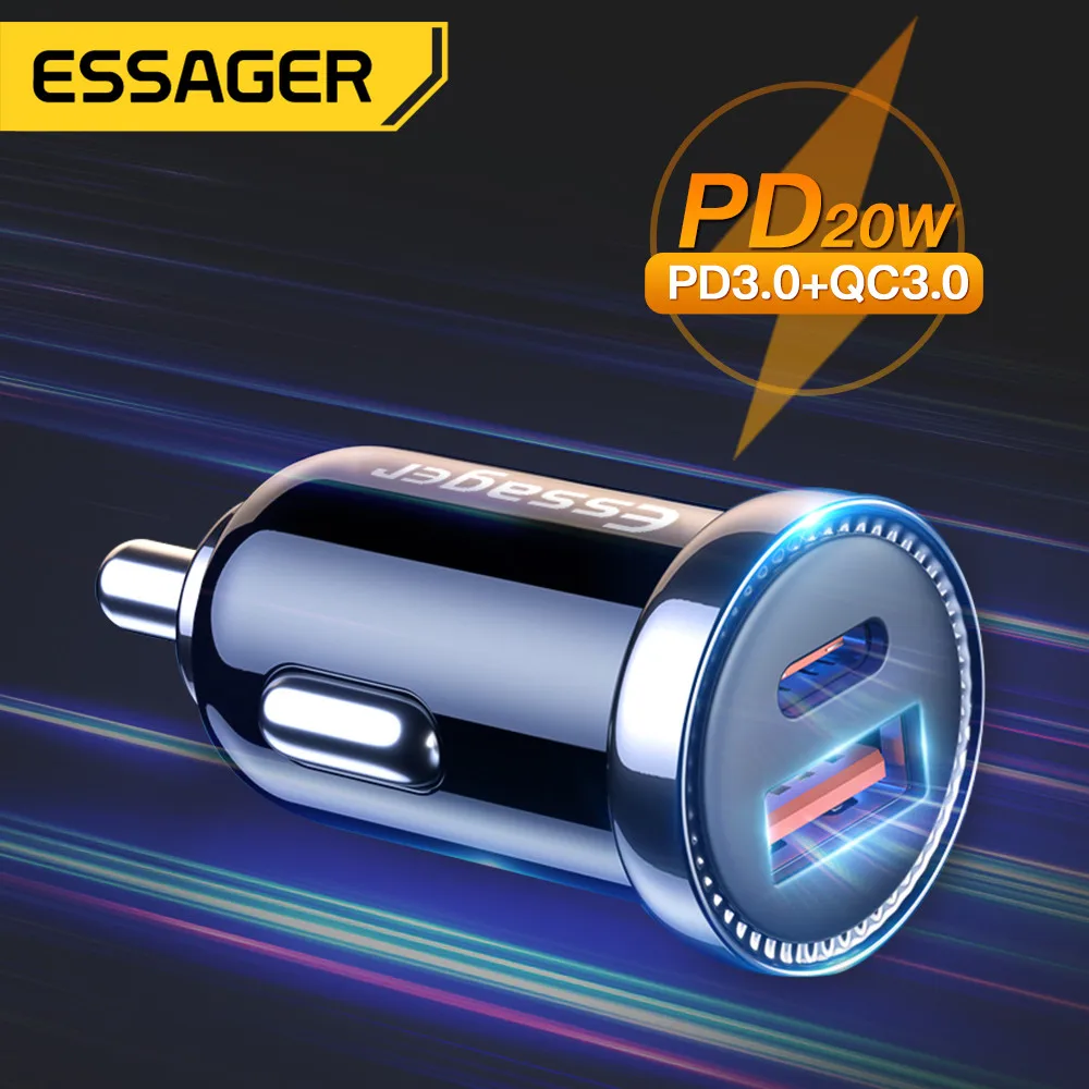

Зарядное устройство Essager автомобильное с USB-портами и поддержкой быстрой зарядки, QC 3,0