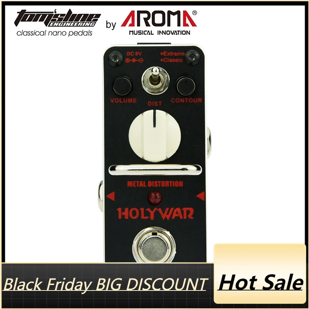 

AROMA AHOR-3 Mini Analogue Pedal Holy War Metal Distortion Electric Guitar Effect Pedal True Bypass+Free Connector Guitar Parts