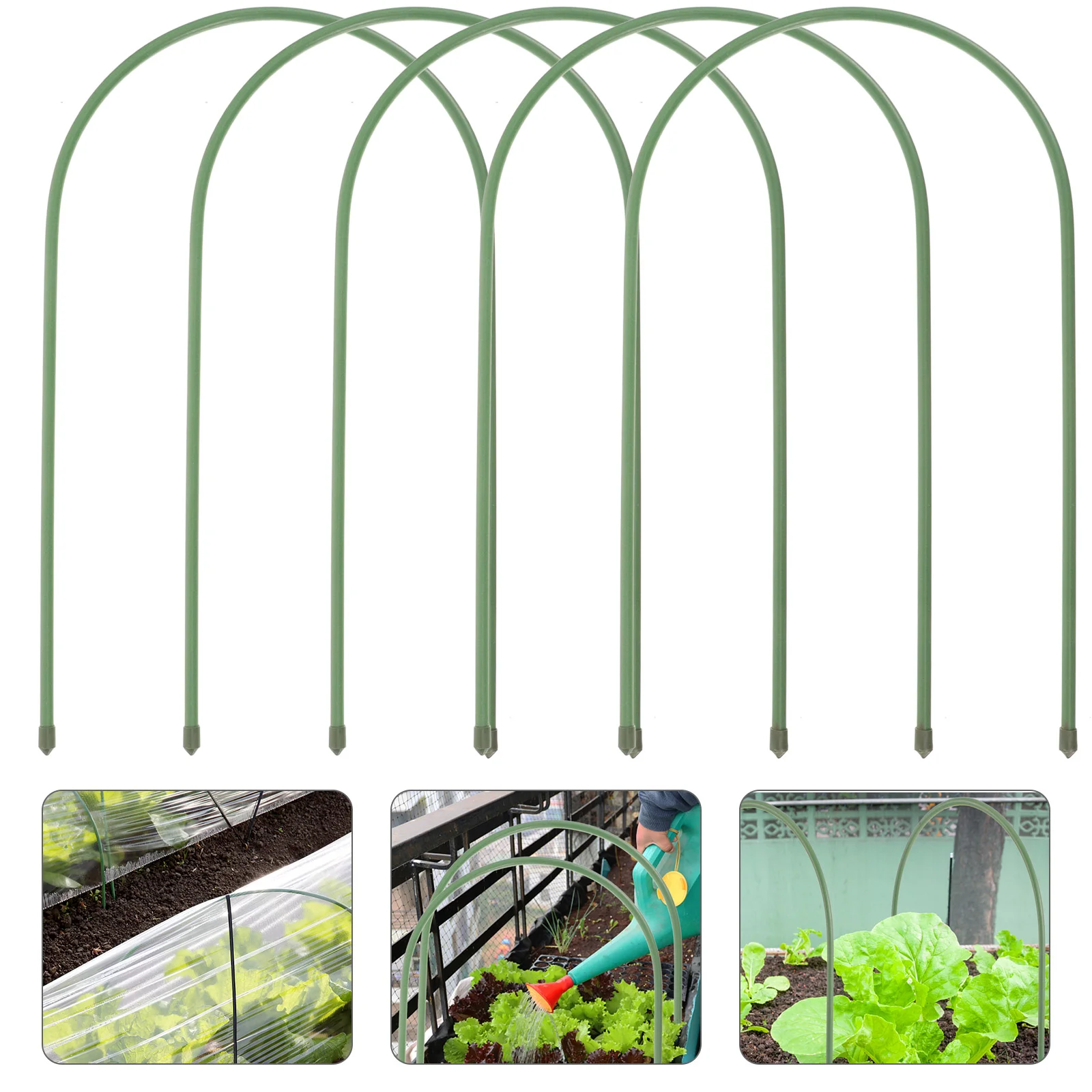 

5 Pcs Support Ring Greenhouse Hoops Arched Covers for Plants Planting Tunnel Row Grow Plastic Growing