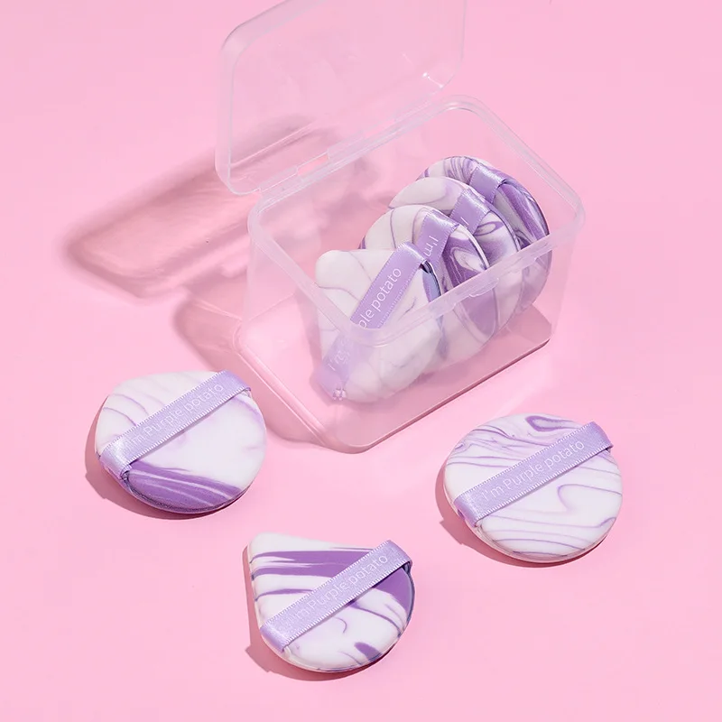 Purple Potato Powder Puff Dual Color Purple Double Sided Air Cushion Dry Wet Sponge Makeup Tool Powder Puff Beauty Blender