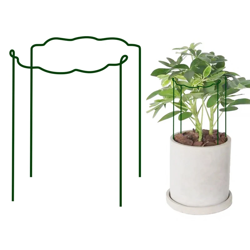 

5pcs Plant Support Stakes Ring Cage Metal Garden Plant Stake Plant Support Ring For Peony Tomato Vegetable Rose Flowers Vine
