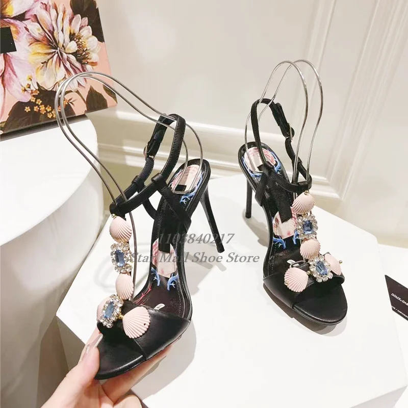 Летние пикантные кожаные женские сандалии с Т-образным ремешком