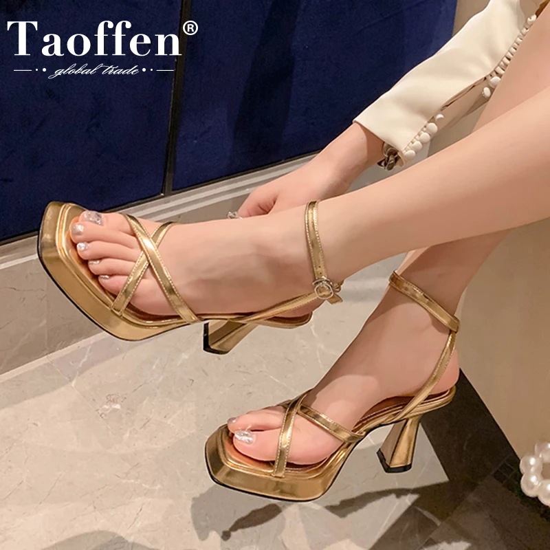 

Taoffen Size 33-40 Sandals For Women 2022 Thick High Heels Platform Ins Fashion Shoes Woman Outdoor Daily Female Footwear
