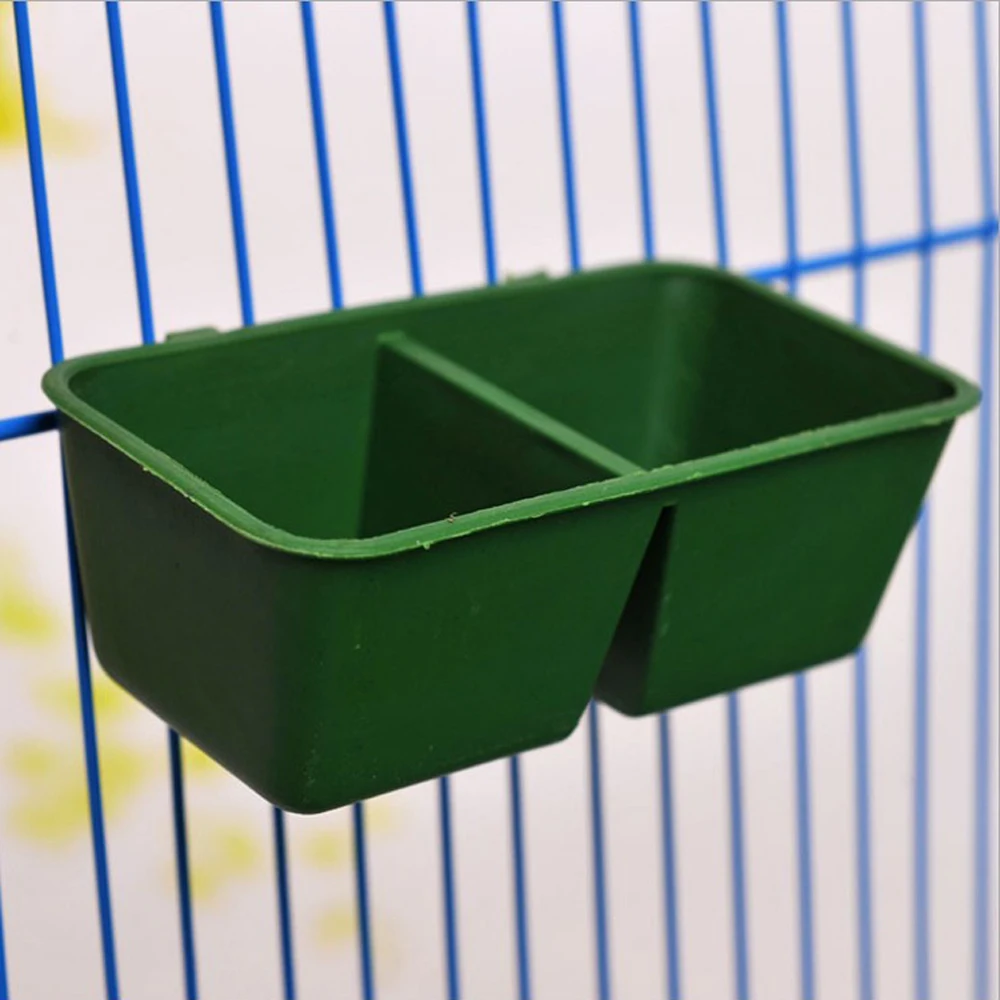 

Double Groove Bird Feeder Food Tray Parrot Waterer Hanging Animal Water Bowl Pet Feeding Tool Bird Supplies Drinking Cups