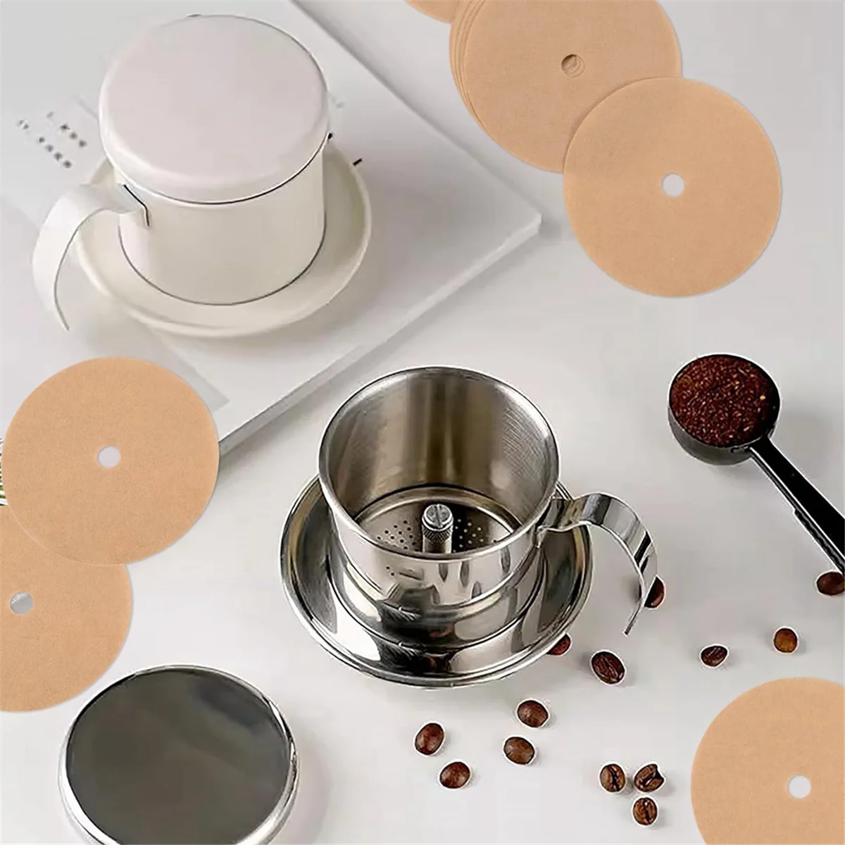 400 шт. неотбеленные фильтры-перколяторы для кофе дюйма одноразовые фильтры