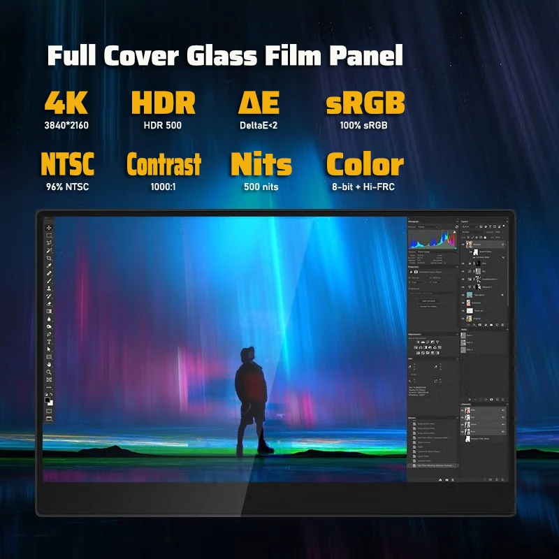 15.6inch 4K Touch Gravity Rotate Portable Monitor Ultra HD Gaming for Tiktok Living Nintendo Switch PS5 Laptop PC Sub Screen