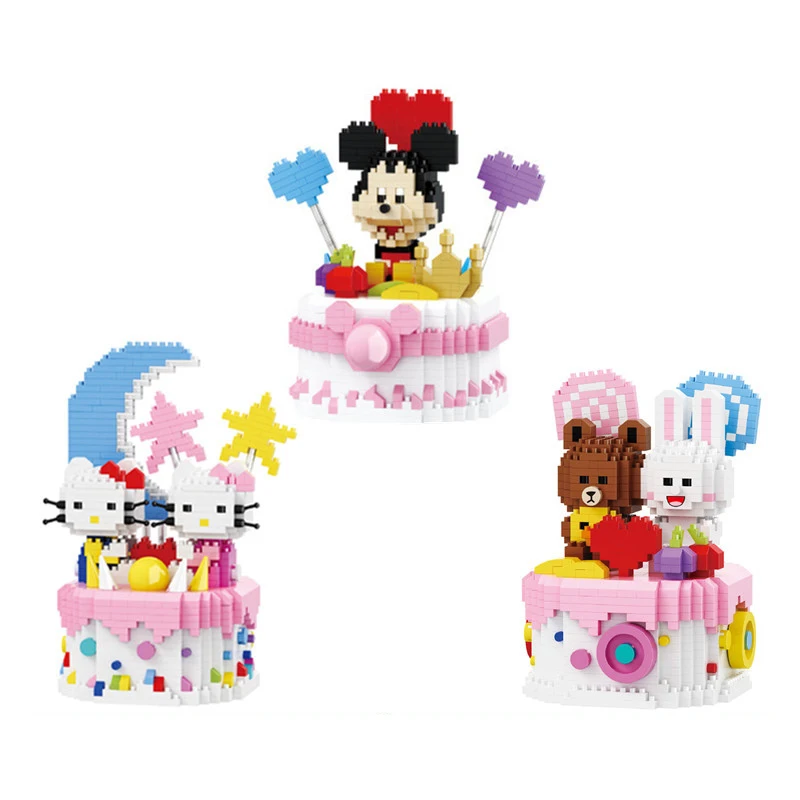 Конструктор MOC из мультфильма аниме торт на день рождения детская сборная и