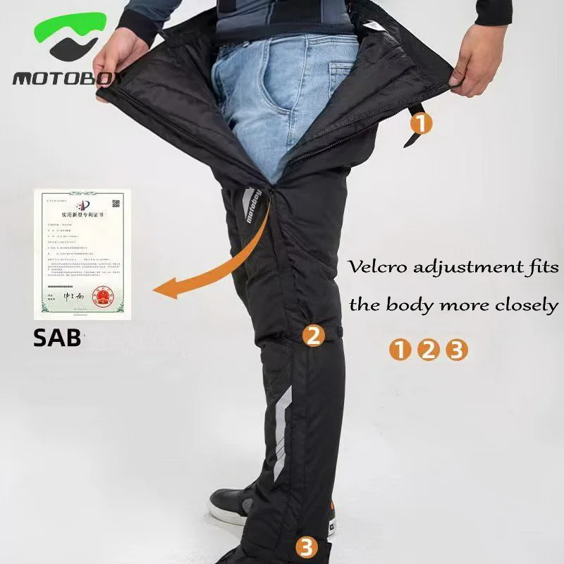 Зимние теплые водонепроницаемые мужские быстросъемные брюки Motoboy мотоциклетные